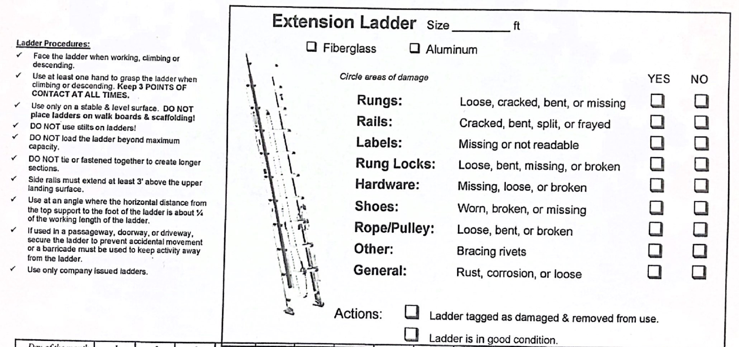 Ladder Inspection Procedures
